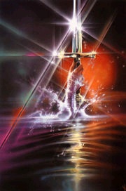 Espada Excalibur en el lago